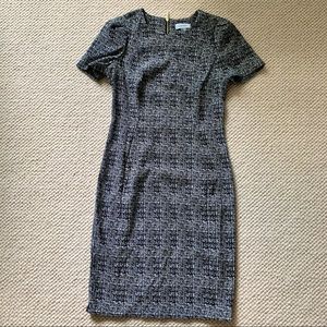 Calvin Klein black and white pencil dress